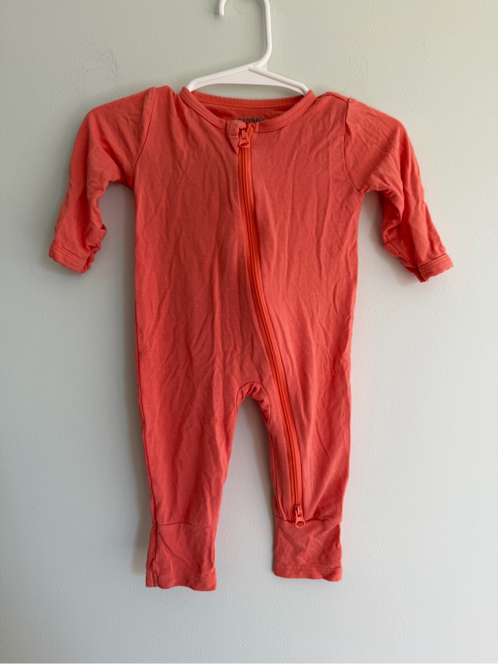 Guisby Bamboo Coral Zip-Front Kids One-Piece Soft Cozy Infant Baby Bright